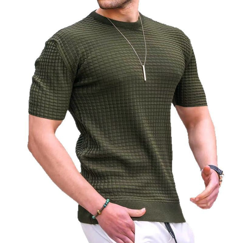 Herrer Sporty Kortærmet T-shirt med struktureret Design Stilla