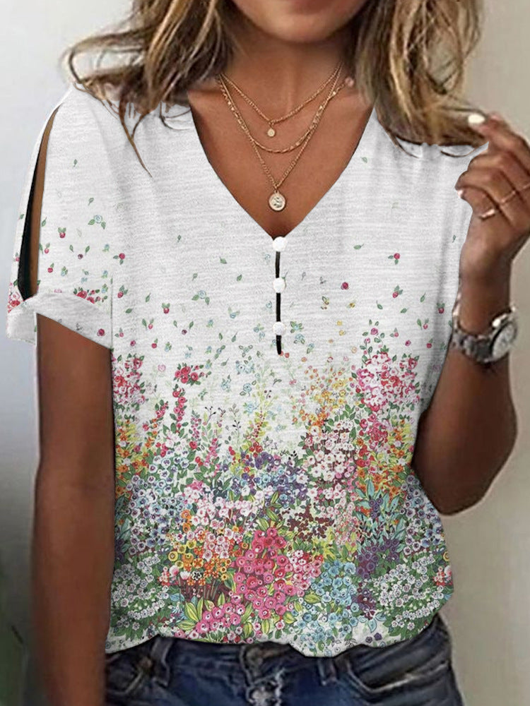 Dame Glitrende V-Pullover Bluse Skovae