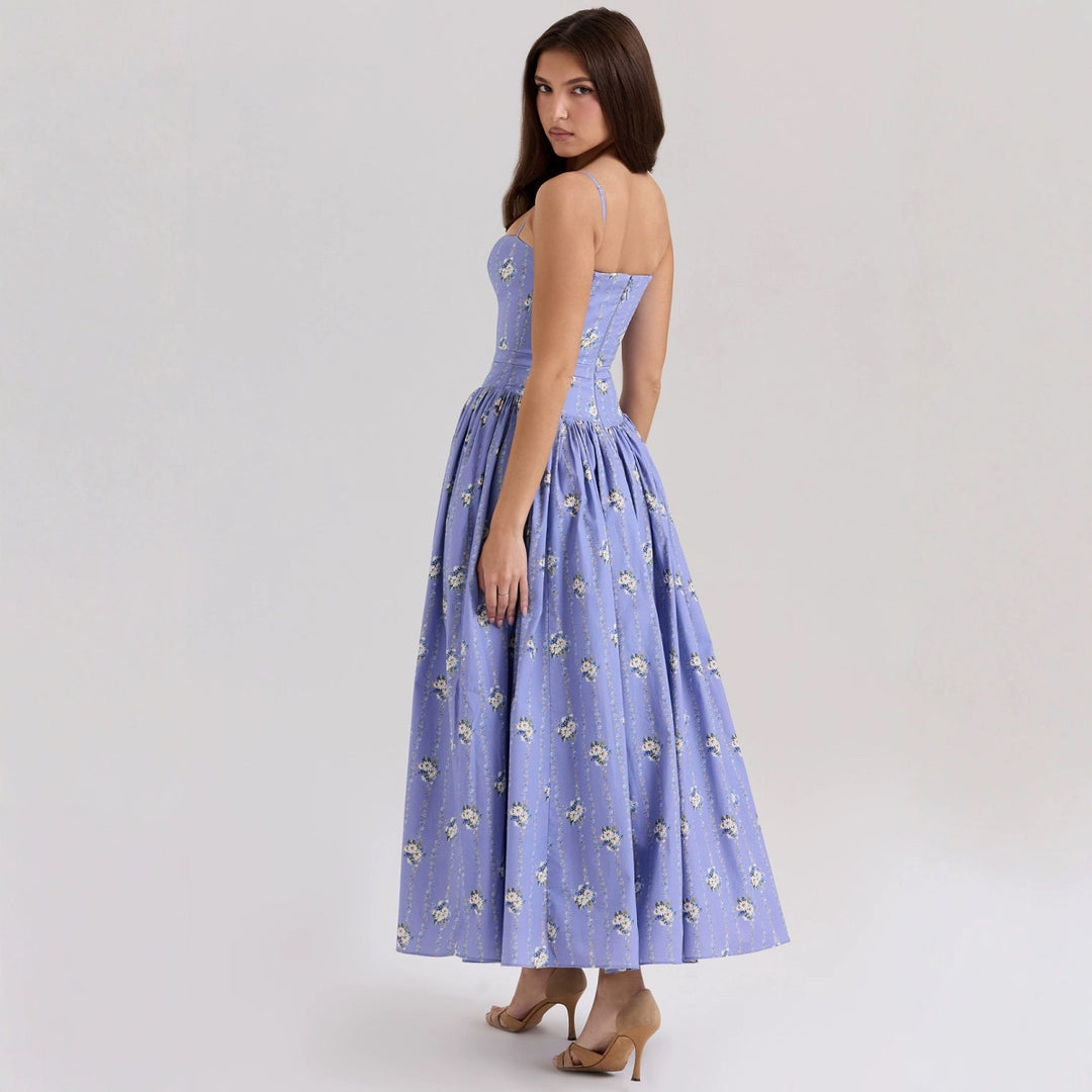Damer Elegant Maxi Kjole med Blomster Accenter