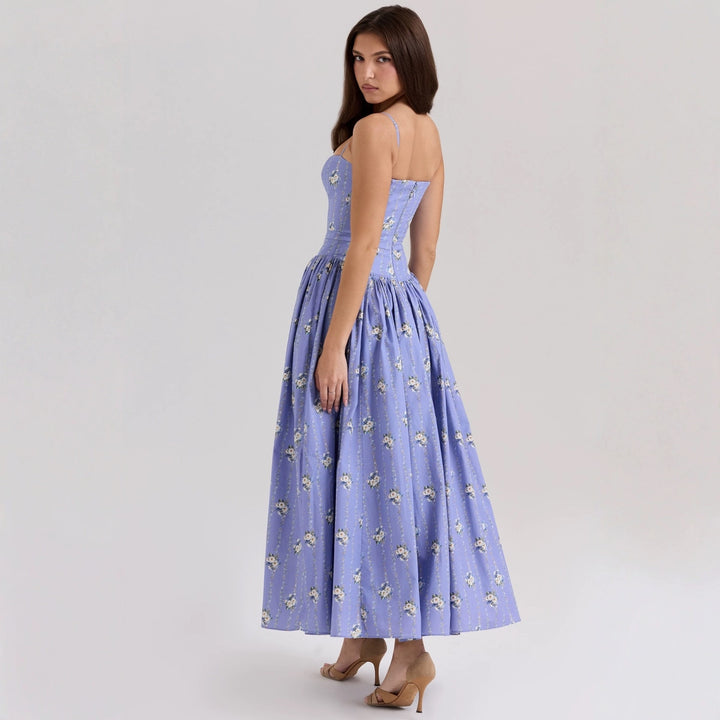 Damer Elegant Maxi Kjole med Blomster Accenter