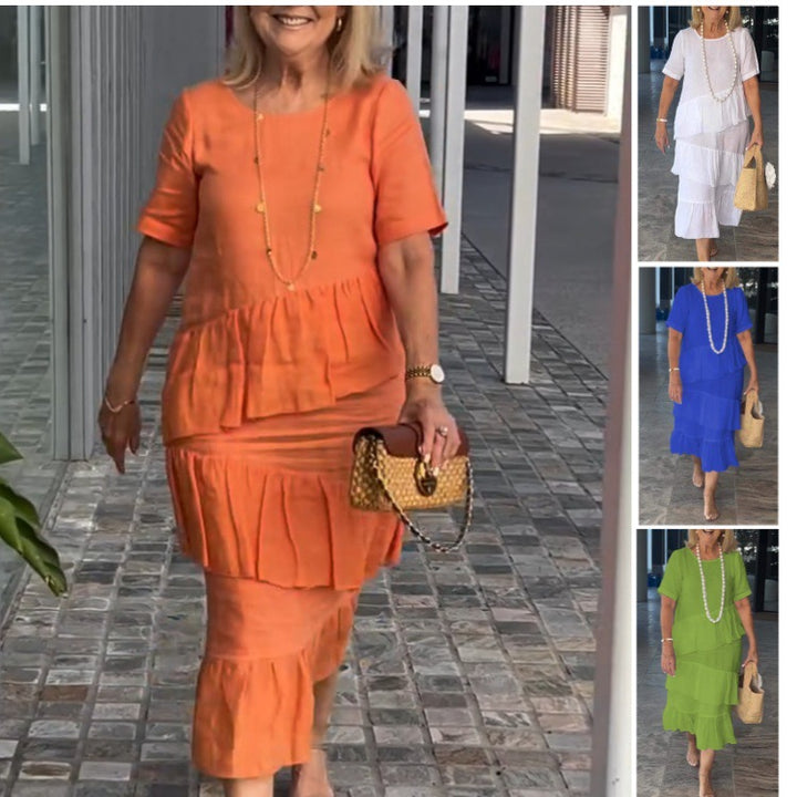 Dame luftig Maxikjole med smart ruffle design og feminin snit Stilla