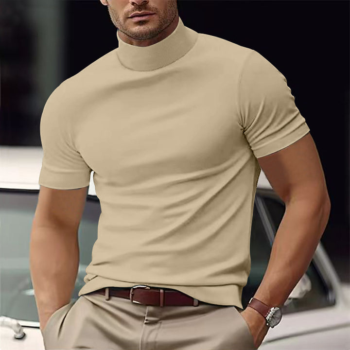 Herrer mode kortærmet turtleneck skjorte lavet af åndbart materiale Stilla