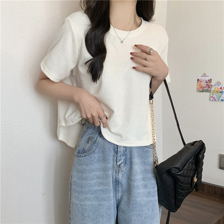 Femme Relaxed Fit Tekstureret Rundhals T-Shirt Stilla