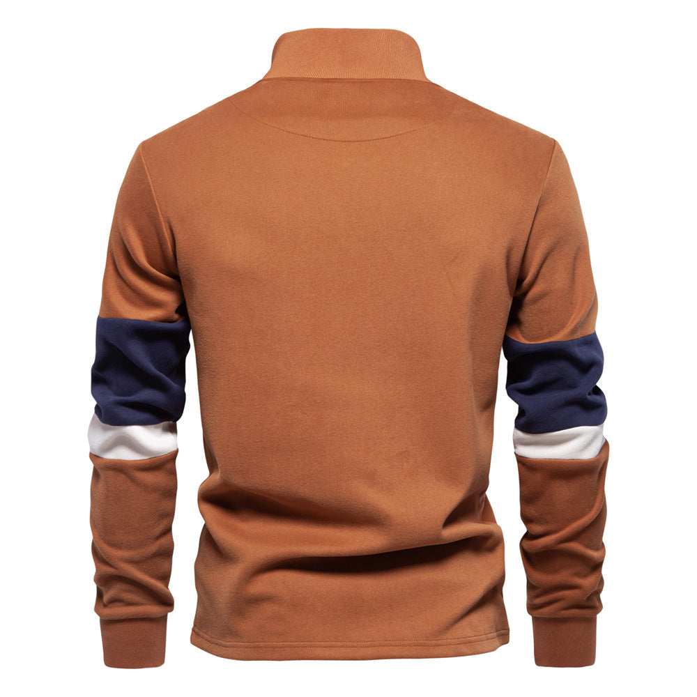 Herrer fleecepullover med krave og moderne lynlåsd design Stilla