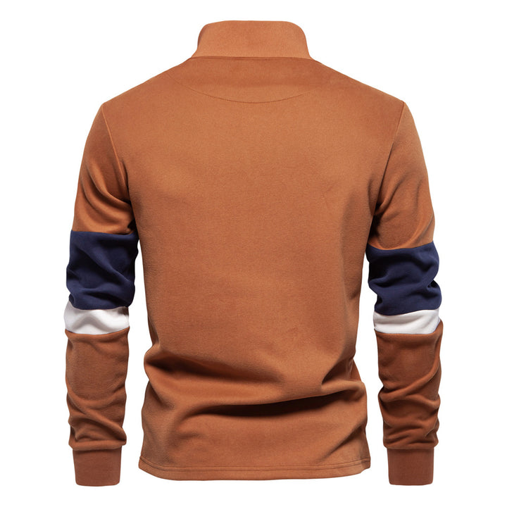 Herrer fleecepullover med krave og moderne lynlåsd design Stilla