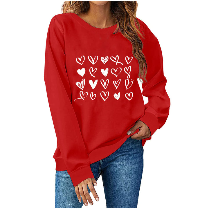 Dame sweatshirt med kreativ hjerte-design Stilla