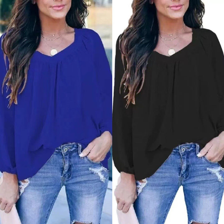 Dame afslappet bluse med afslappet snit og asymmetrisk kant Stilla