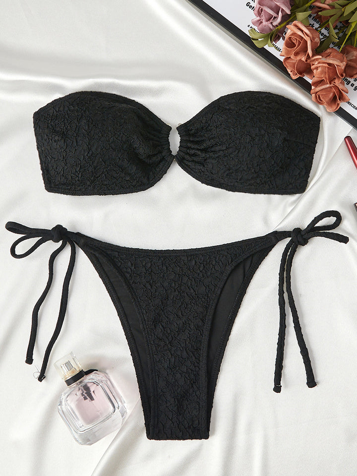 Dame Justerbare Stropper Bandeau Bikini Sæt Stilla
