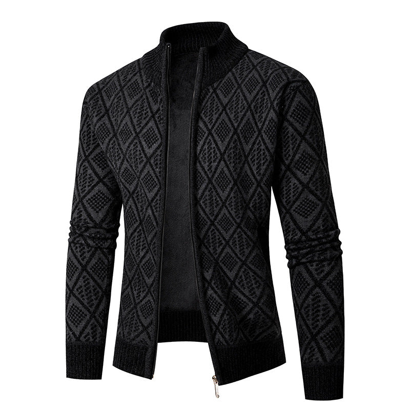 Herrer struktureret strik Zip-Up sweatshirt Stilla