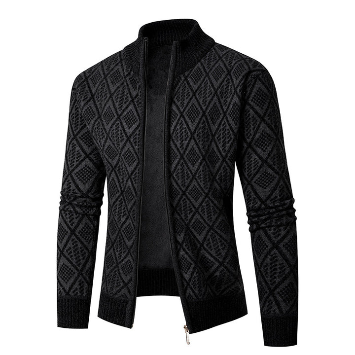 Herrer struktureret strik Zip-Up sweatshirt Stilla