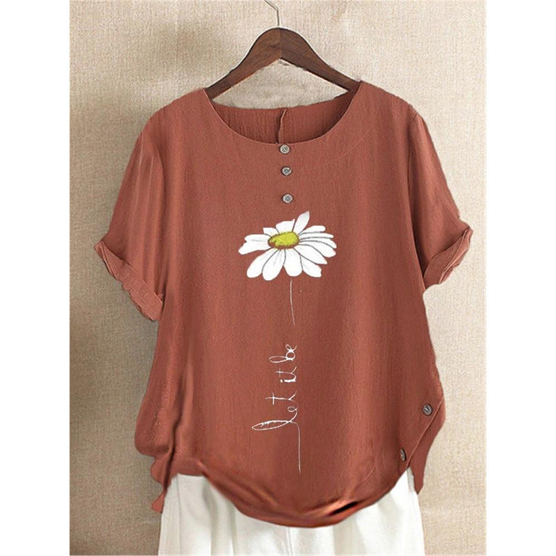 Dame Fritid broderet T-shirt Stilla