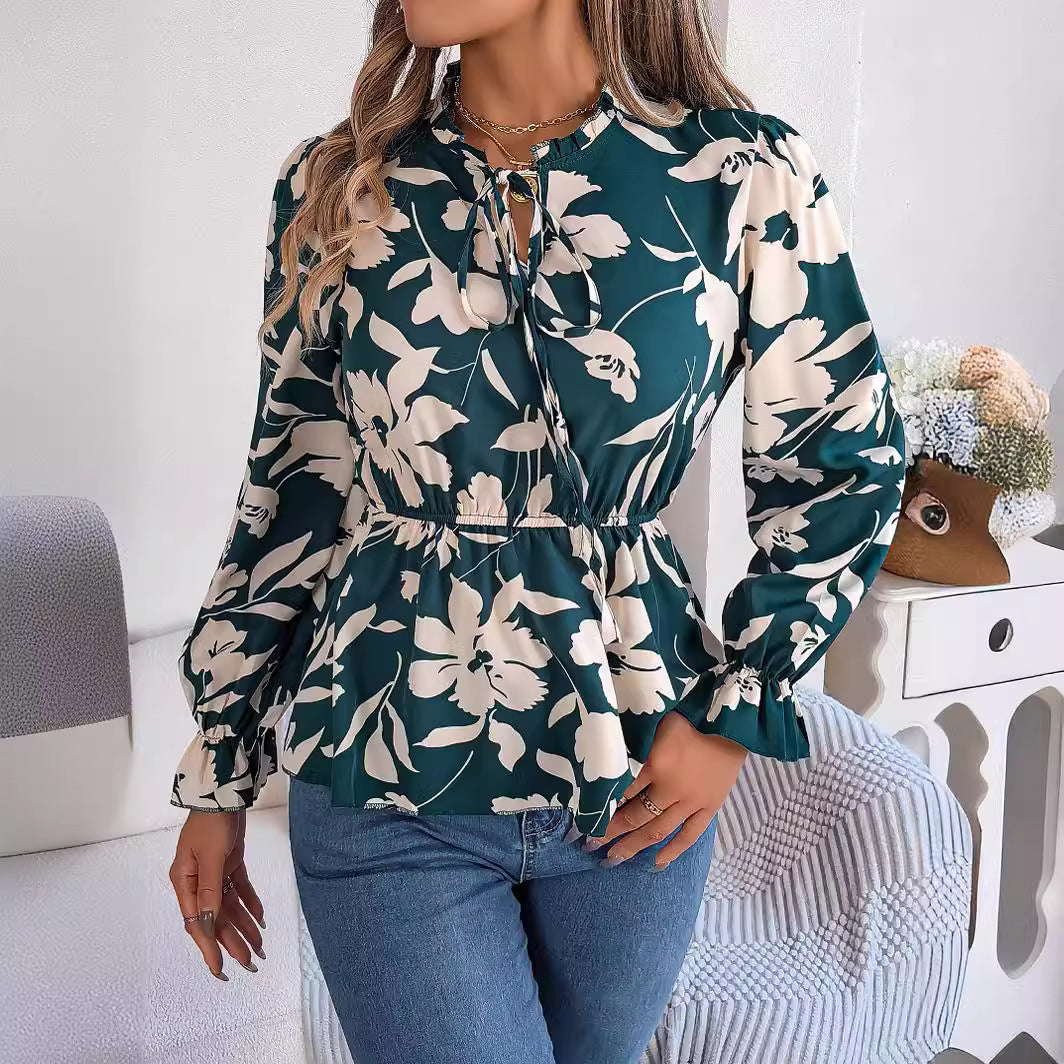 Damebluse med blomsterprint Stilla