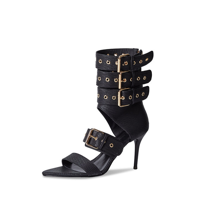 Dame Stiletto Sandaler med dekorative spænderemme Stilla