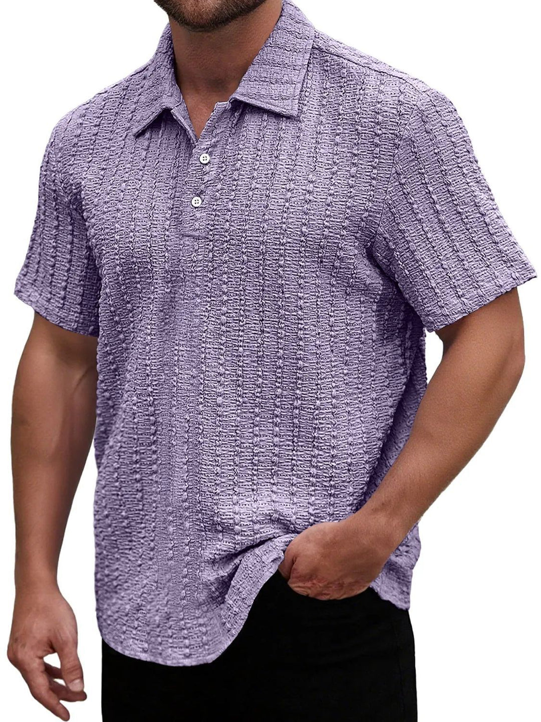 Herrer Struktur Kortærmet Poloshirt Stilla