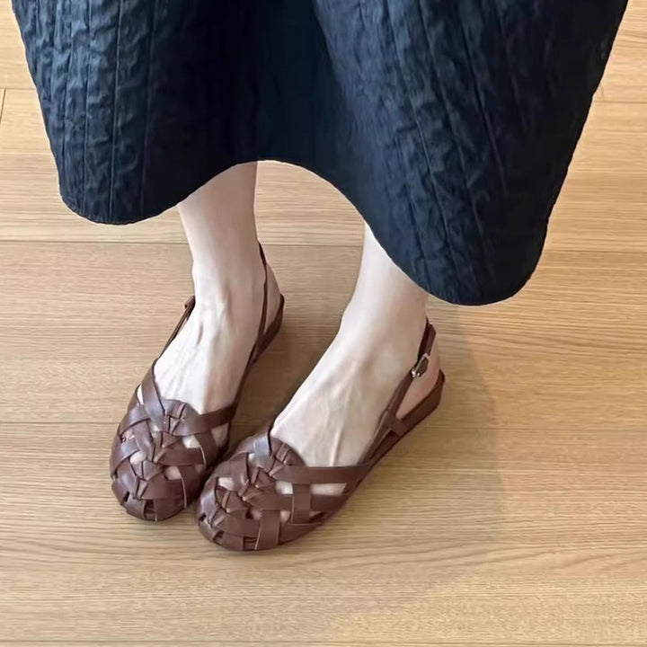 Dame Woven Sandaler med elastisk ankelrem Stilla