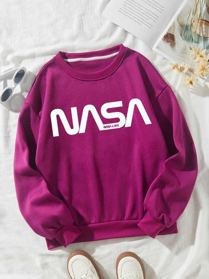 Kvinders afslappede sweatshirt med stort NASA-logo Skovae