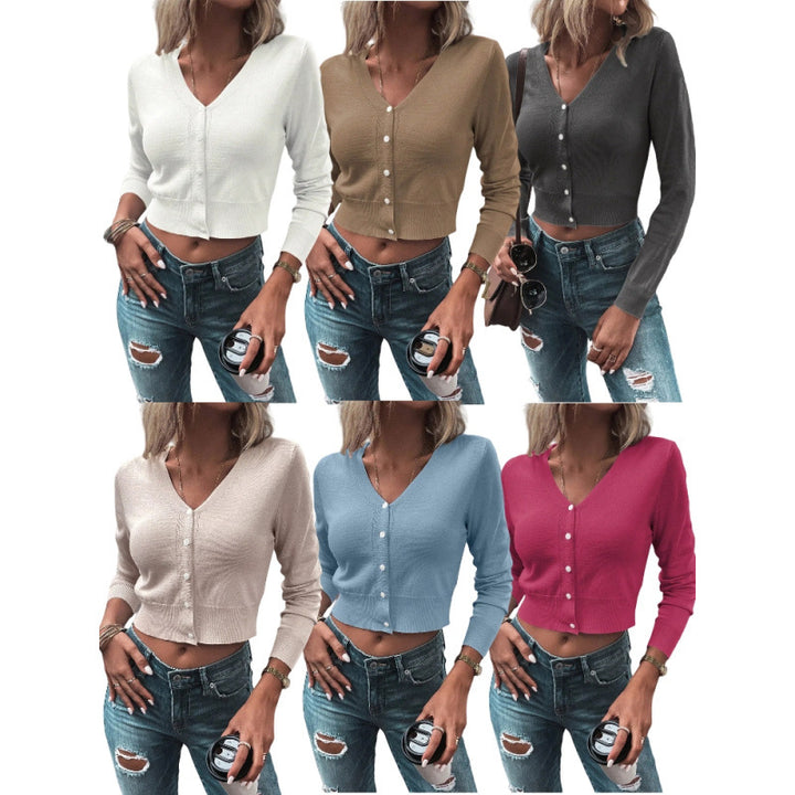 Femme Cropped Knap-Down Cardigan Stilla
