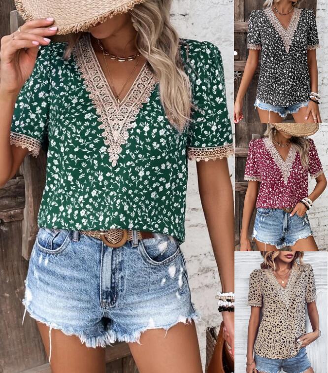 Dame moderigtig bluse med elegant spidsdetalje Stilla