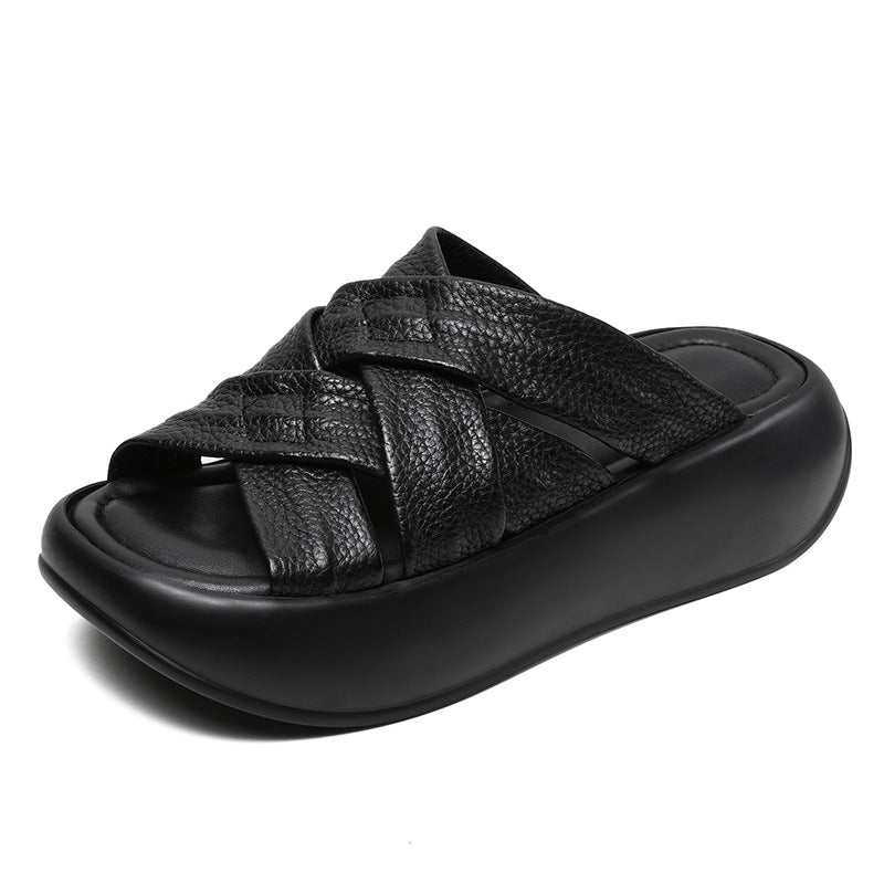 Kvinder Chunky Slide Sandaler med Krydsbåndsdesign Stilla