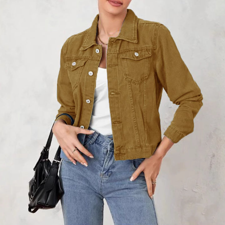Dame Denimjakke i moderne snit med trendy detaljer Stilla
