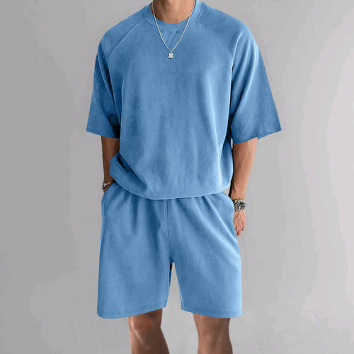 Herre casual sport sæt med kortærmet top og behagelige shorts Stilla