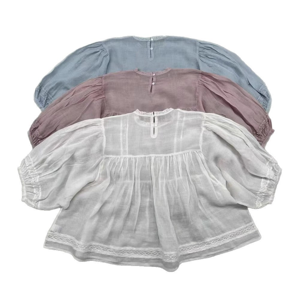 Femme Elegant Afslappet Pasform Spids-Detail Bluse Stilla