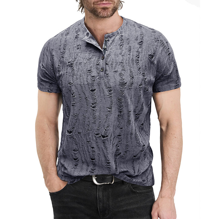 Herrer T-shirt med specielle strukturdetaljer Stilla