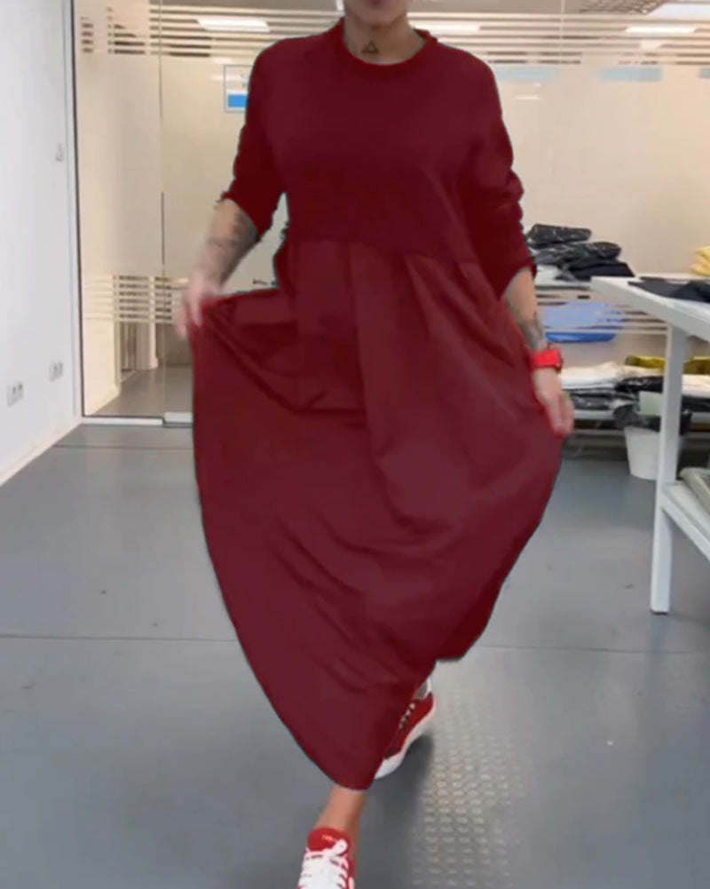 Damer afslappet maxikjole med praktiske lommer og moderigtig lag-på-lag-look Stilla
