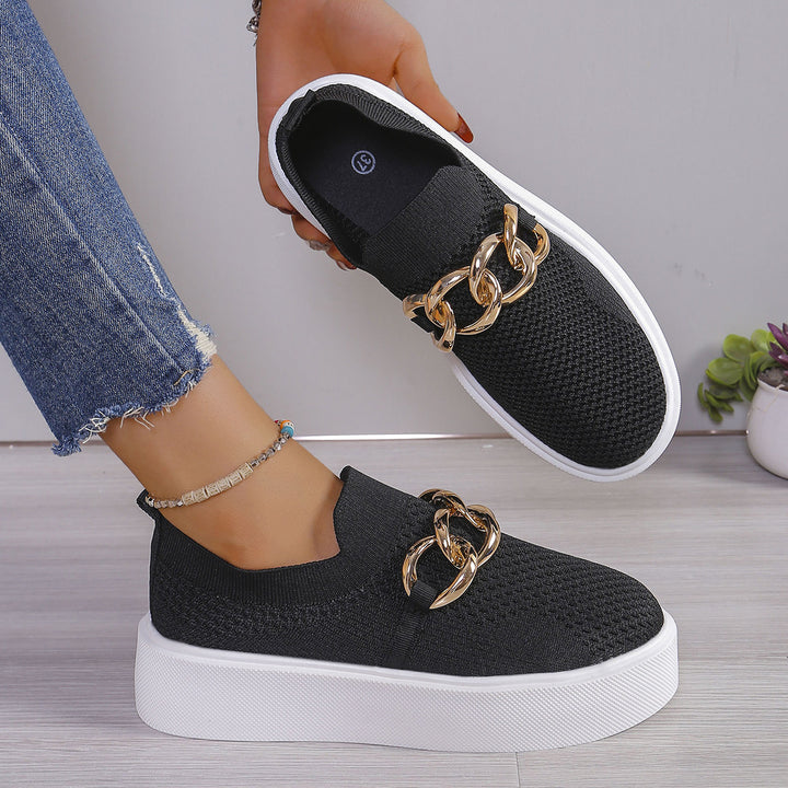 Dame Mode Sneakers med glitrende kæde dekoration Stilla