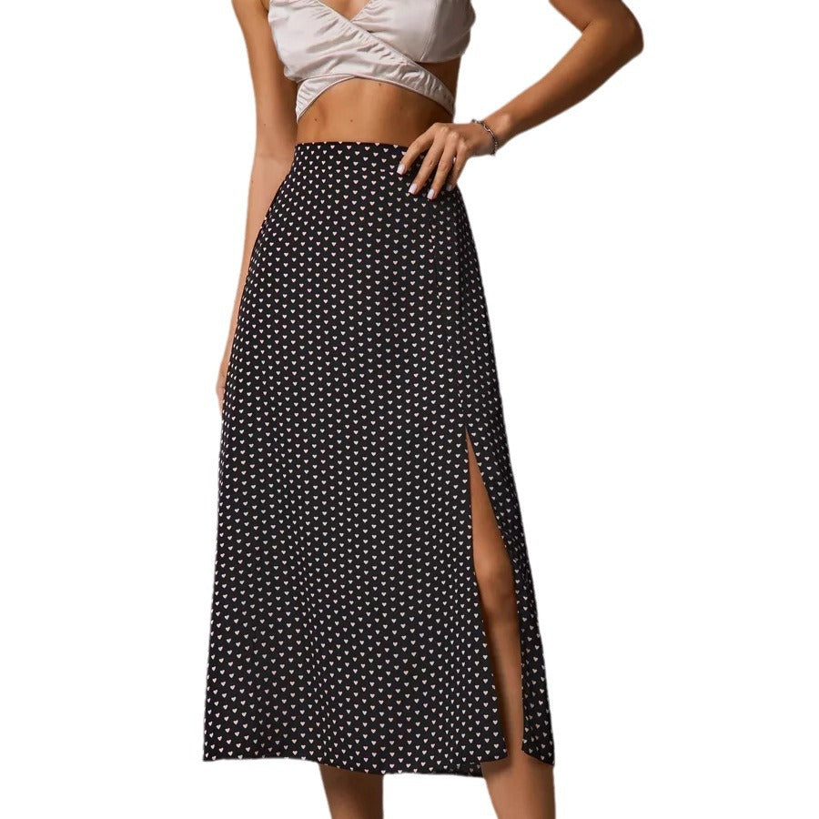 Dame Midikjole med sexy slids og elegant leopardprint Stilla