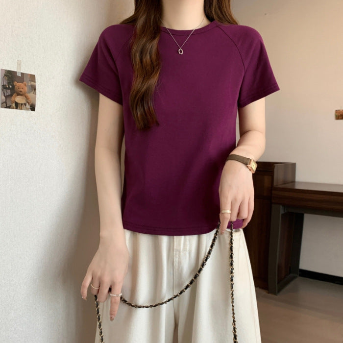 Femme Klassisk Kortærmet Pullover T-Shirt Stilla