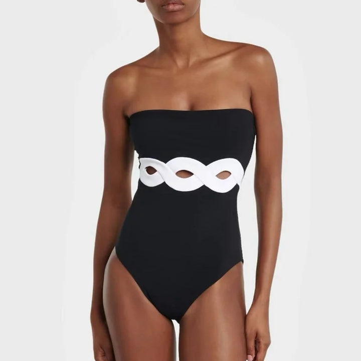 Damer elegant V-udskæring bikini med stilfuld omslagsskørt Skovae