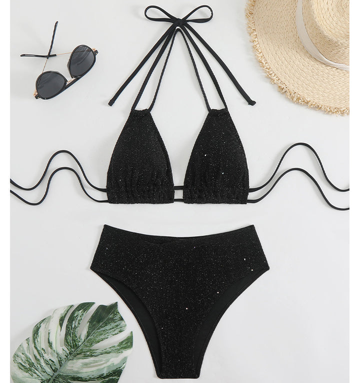 Dame Triangel-Bikini med funklende accenter og justerbare stropper Stilla