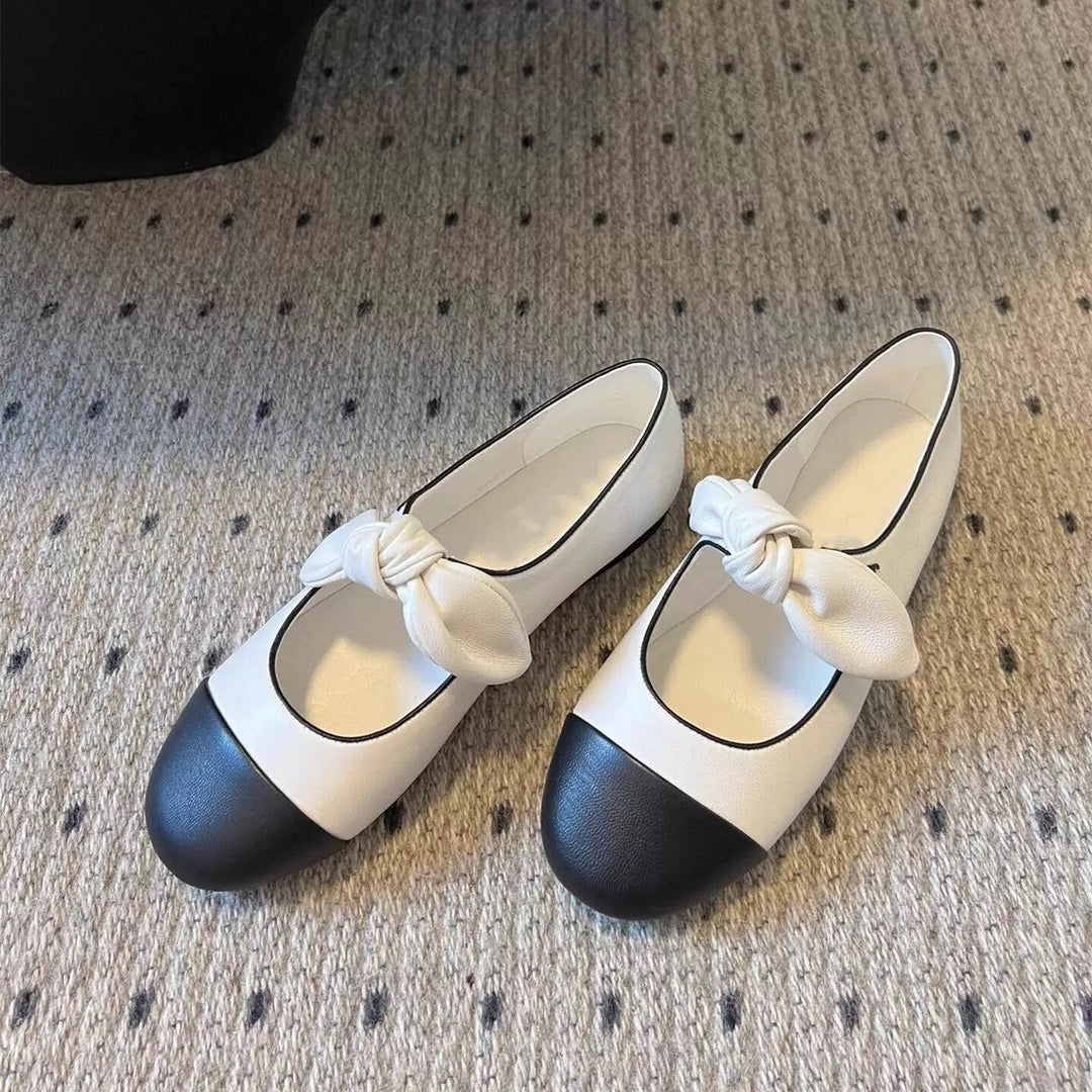 Dame Retrò Bue-Detail Ballerinas Stilla