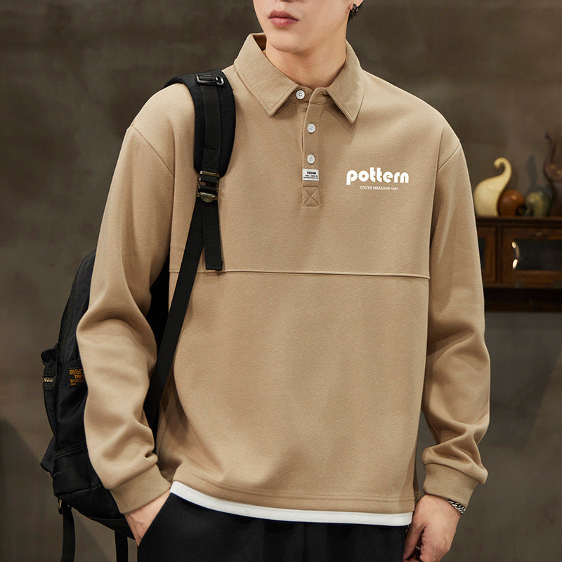 Herrer Casual Vintage-inspireret Sweatshirt med knaplukning Stilla
