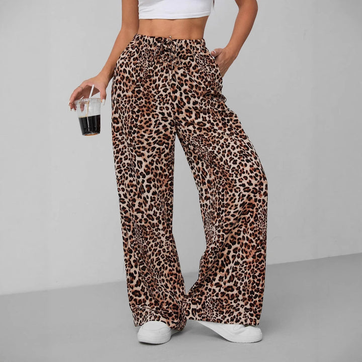 Dame Relaxed Fit Leopardmønster Palazzo-Bukser Stilla