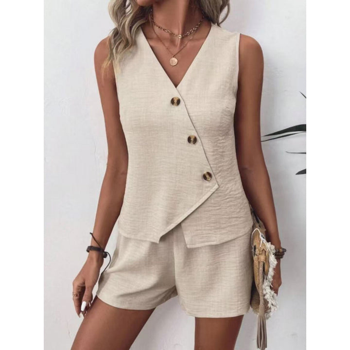 Dame Smart Casual Wrap Top og Shorts Sæt Stilla