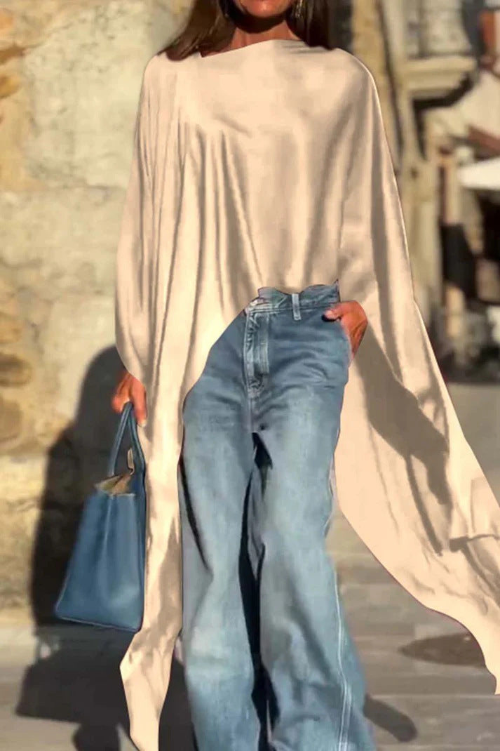 Dame mode oversized skjorte i let batiklook Stilla