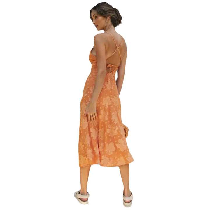 Damer elegant satin maxi kjole med elegante detaljer og side split Stilla