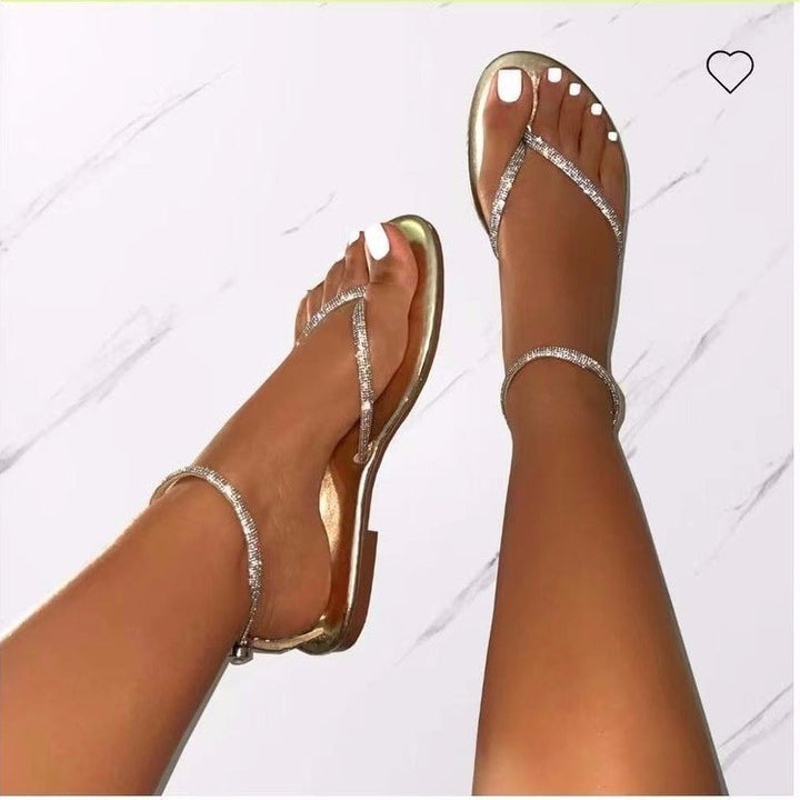 Dame Elegant Strand sandaler med glitrende remme og blødt fodsenge Stilla