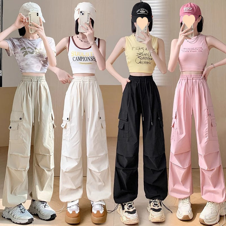 Femme Casual Cargo-bukser med elastisk linning og sidelommer Stilla