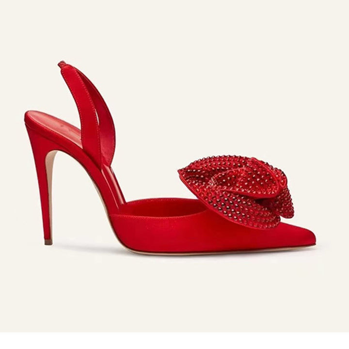 Femme Elegante Slingback-hæle med dekorative blomsterakster Stilla