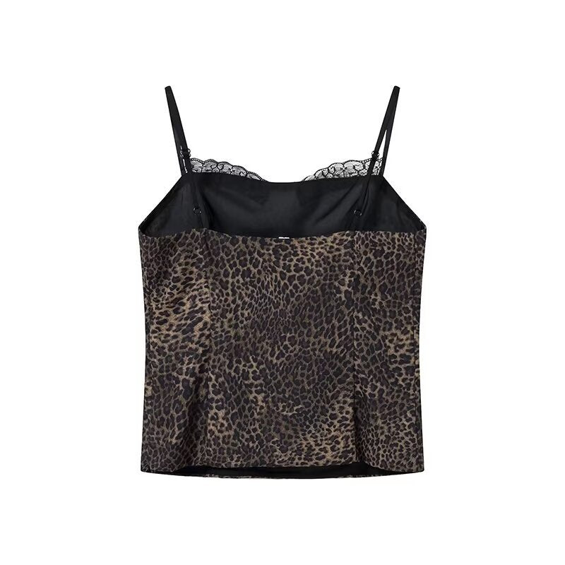 Dame Satin-Cami-top med spidsekanter og dekorativt sløjfedetalje Stilla