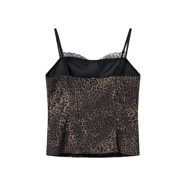 Dame Satin-Cami-top med spidsekanter og dekorativt sløjfedetalje Stilla