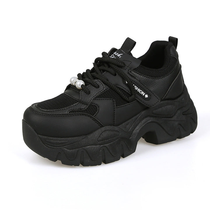 Dame Chunky Sneakers med fashionable perledetaljer og åndbart mesh-overflade Stilla