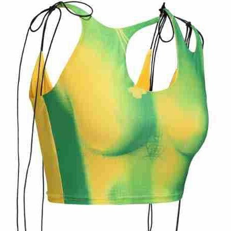Dame Crop-Top med asymmetrisk udskæring og justerbare stropper Skovae