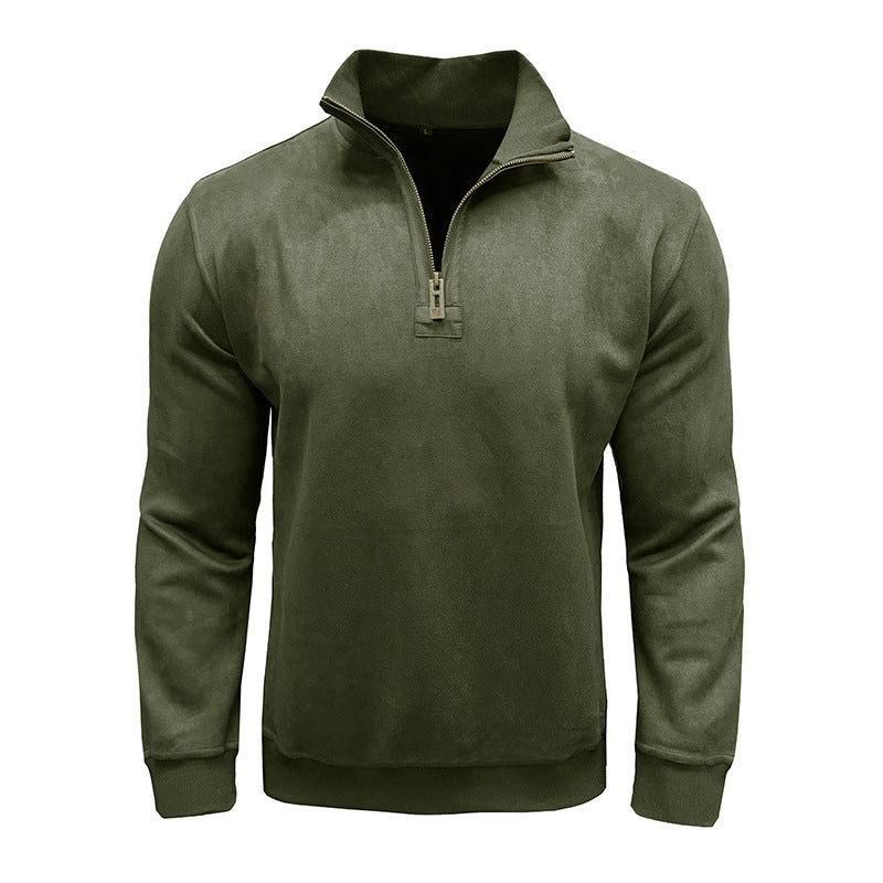 Herrer Fleece Pullover med Ståkrave Stilla