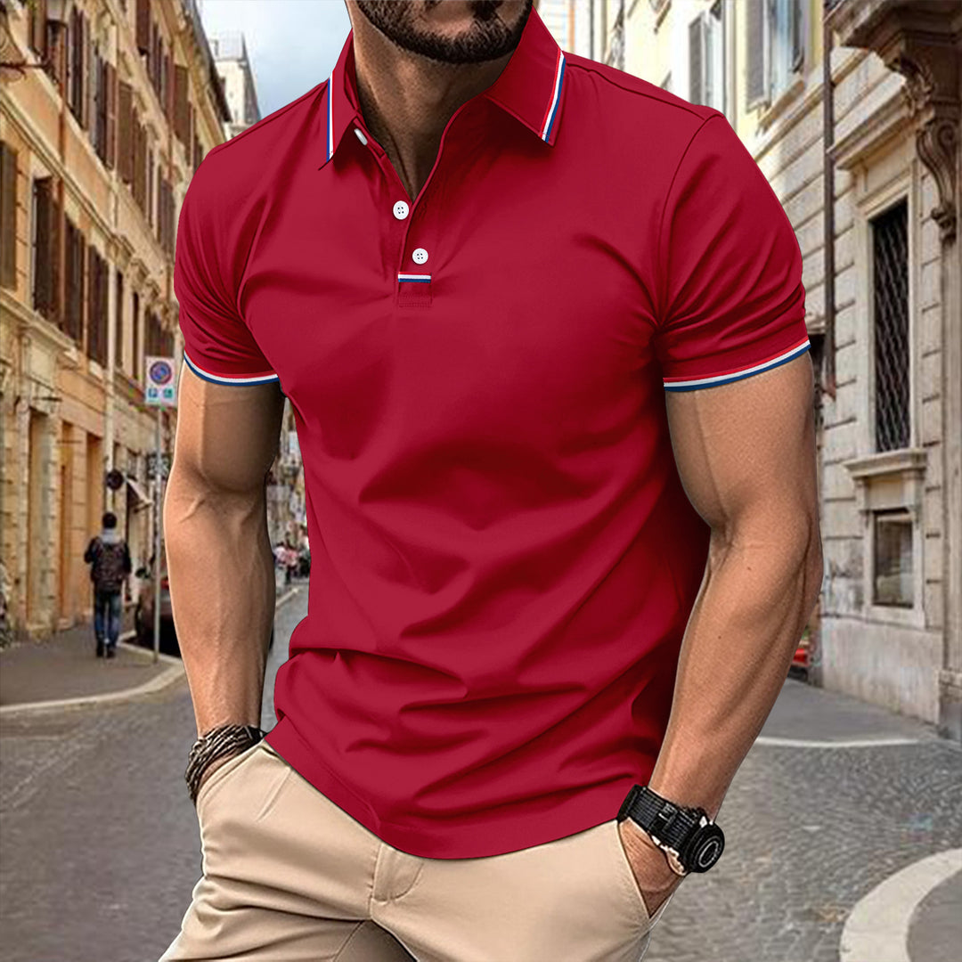 Herrernes elegante og sporty polo skjorte med struktureret krave Stilla