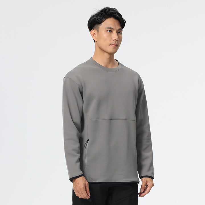 Herrer fleece sweatshirt med praktiske lynlåslommer og isolerende varmefunktion Stilla