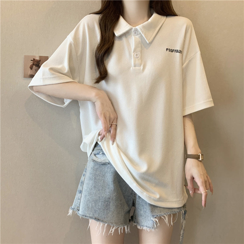 Femme Relaxed Fit Polo Tee med struktureret stof Stilla